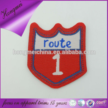 Customized labels embroidery sportswear badge wth laser cut